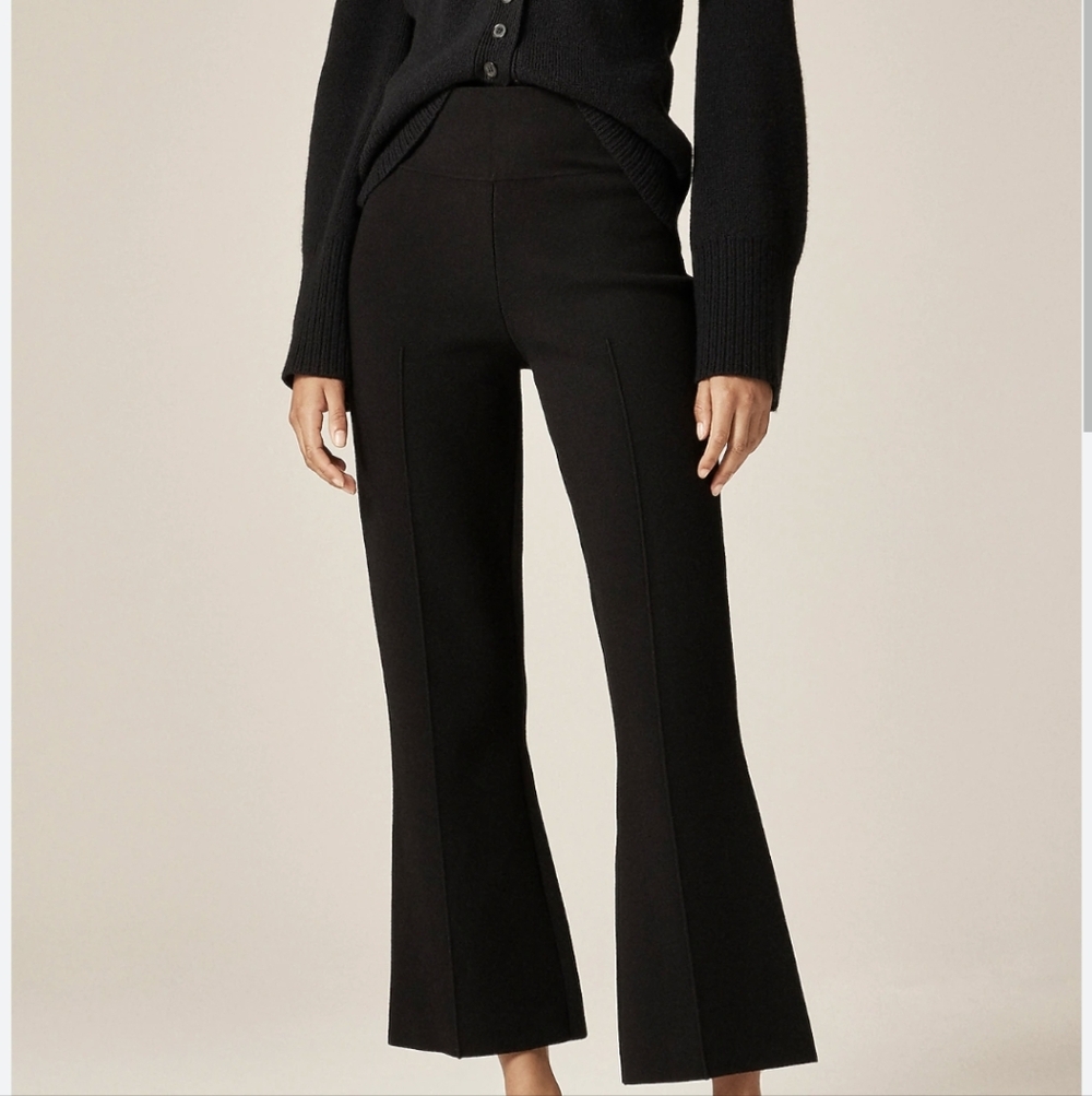 J. Crew Delaney Kick Flare Pintuck Front Knit Sweater Pants